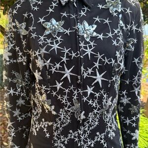 Stunning Hobby Horse Western Show
Jacket Size L Silver Stars On Black